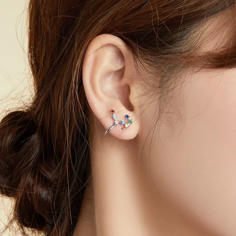 (imagen para) Aretes estilo Pandora Star Track - BSE457 - Ver 6