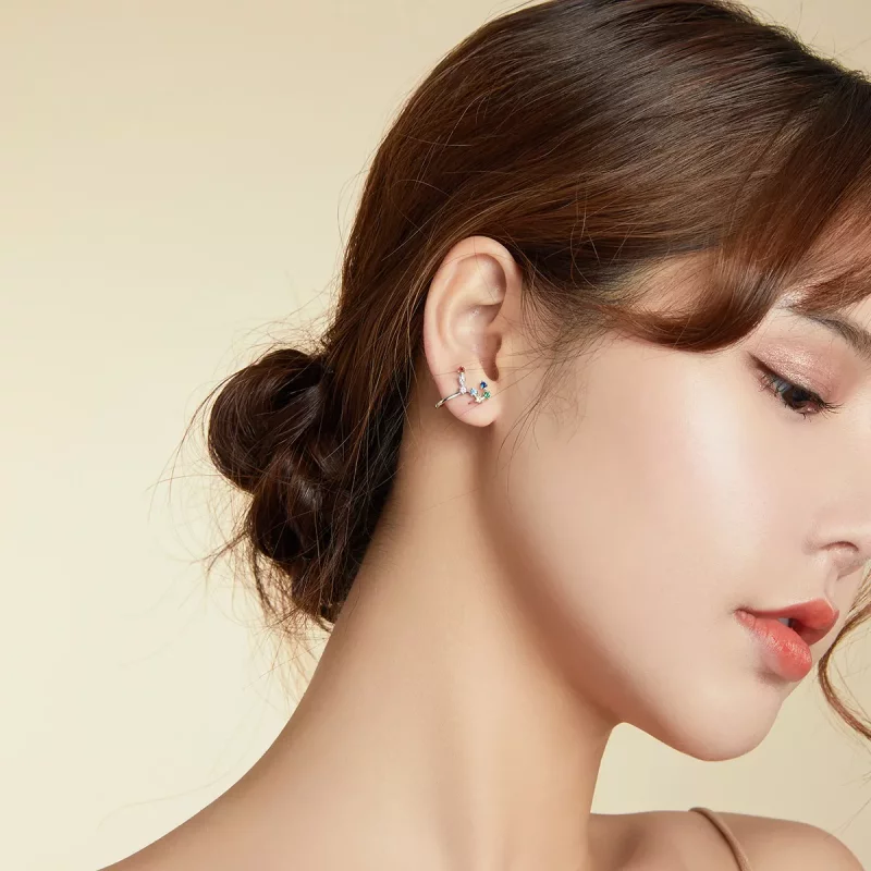 (imagen para) Aretes estilo Pandora Star Track - BSE457 - Ver 7