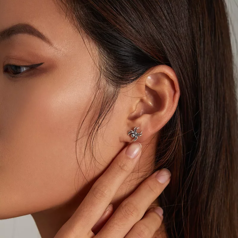 (imagen para) Estilo Pandora Aretes de Tachuela Araña de Ocho Patas - SCE1290 - Ver 6