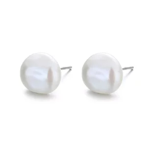 (imagen para) Estilo Pandora Barroco Pendientes de Estudio de Perlas - BSE604
