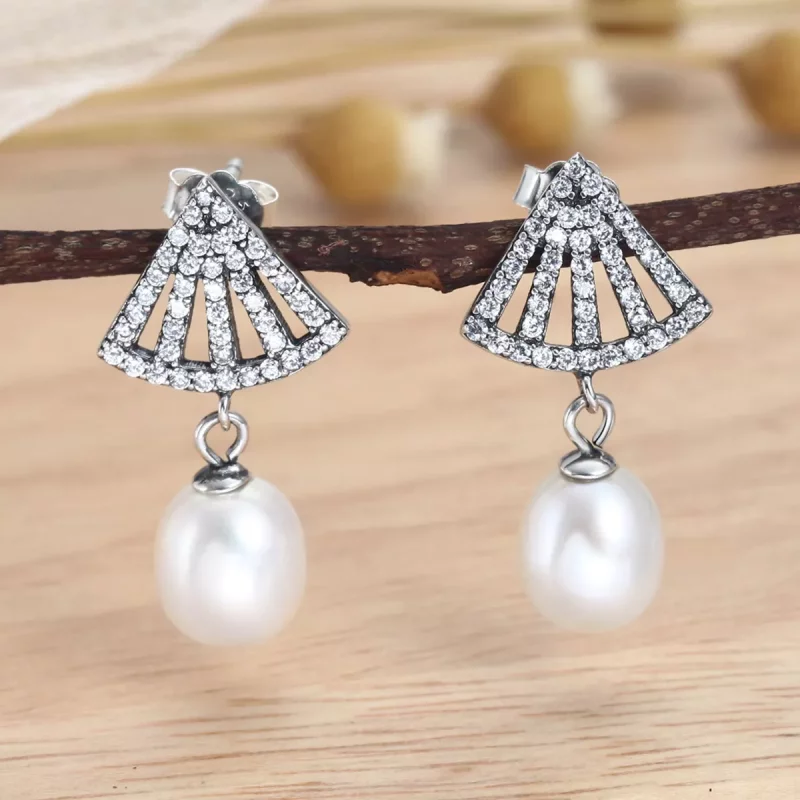 (imagen para) Estilo Pandora Clásico Pendientes de Estudio de Luz - VSE102 - Ver 3