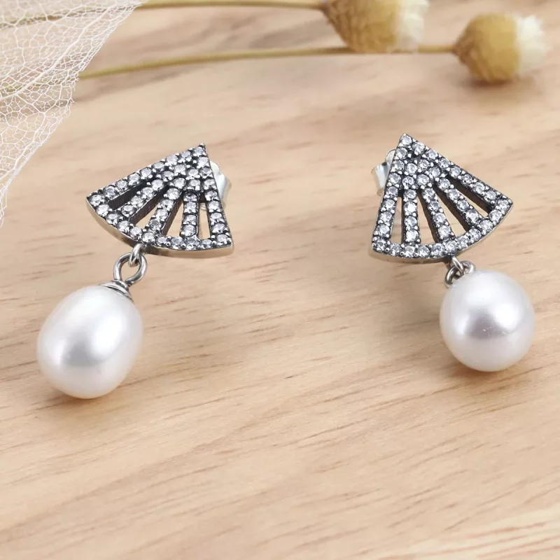 (imagen para) Estilo Pandora Clásico Pendientes de Estudio de Luz - VSE102 - Ver 4
