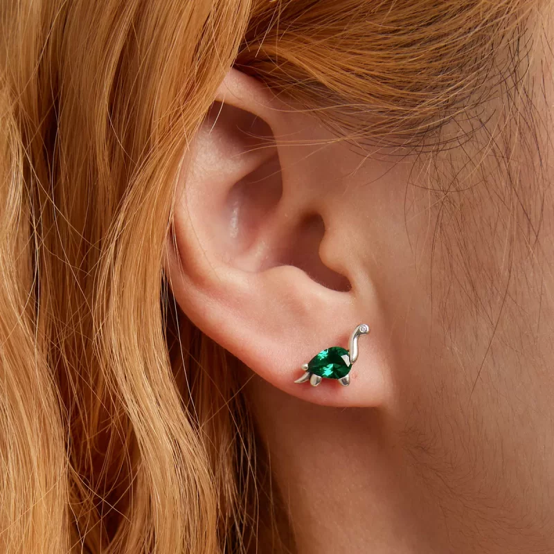 (imagen para) Estilo Pandora Divertidos Pendientes de T-Rex - SCE1379 - Ver 7