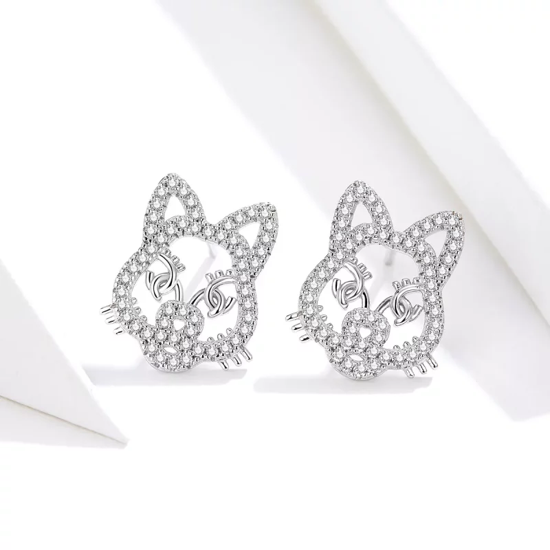 (imagen para) Estilo Pandora Lindos y Adorables Pendientes de Tachuela de Tigre - SCE763 - Ver 2