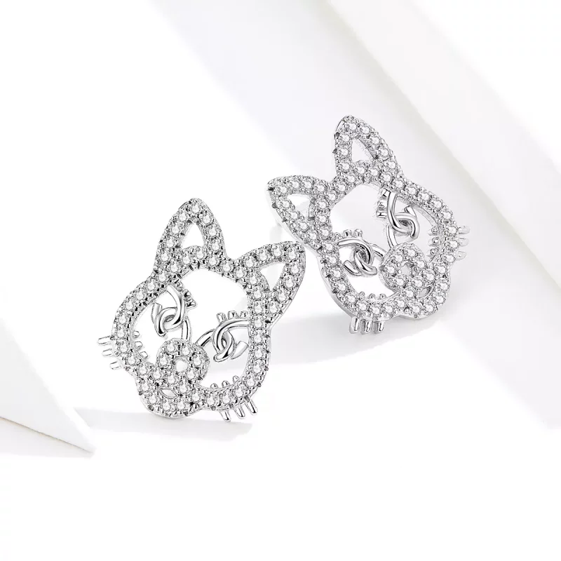 (imagen para) Estilo Pandora Lindos y Adorables Pendientes de Tachuela de Tigre - SCE763 - Ver 3