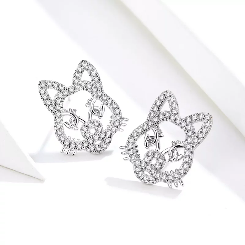 (imagen para) Estilo Pandora Lindos y Adorables Pendientes de Tachuela de Tigre - SCE763 - Ver 4
