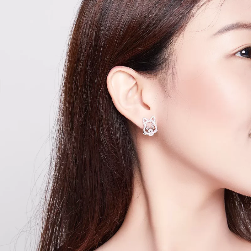 (imagen para) Estilo Pandora Lindos y Adorables Pendientes de Tachuela de Tigre - SCE763 - Ver 5