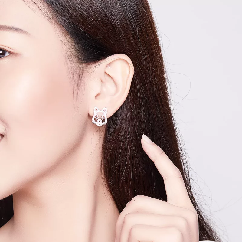 (imagen para) Estilo Pandora Lindos y Adorables Pendientes de Tachuela de Tigre - SCE763 - Ver 6