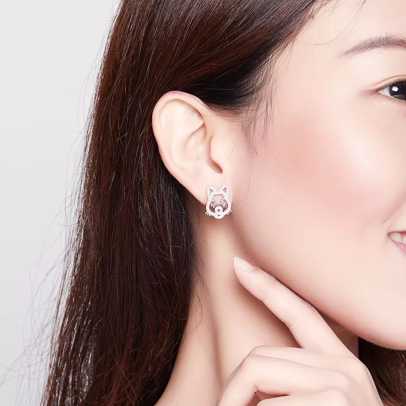 (imagen para) Estilo Pandora Lindos y Adorables Pendientes de Tachuela de Tigre - SCE763 - Ver 7