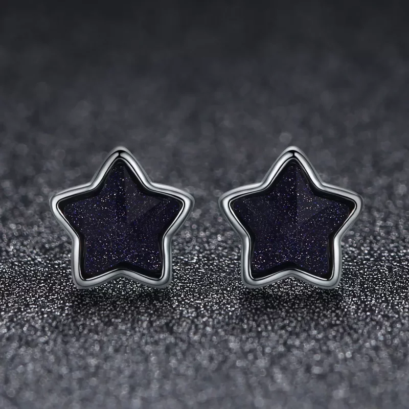 (imagen para) Estilo Pandora Llamada de las Estrellas Pendientes de Botón - VSE057 - Ver 2