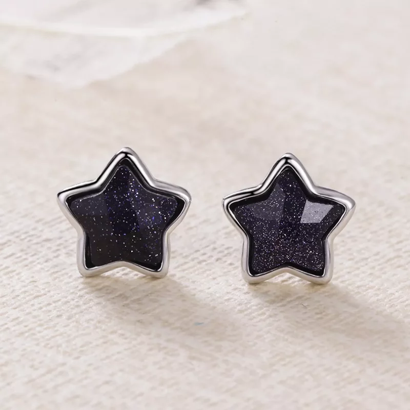 (imagen para) Estilo Pandora Llamada de las Estrellas Pendientes de Botón - VSE057 - Ver 3