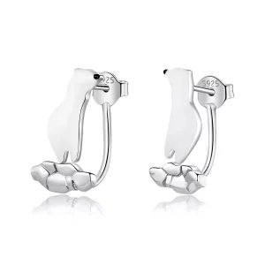 (imagen para) Estilo Pandora Oso Polar sobre Pendientes de Hielo Agrietado - BSE347
