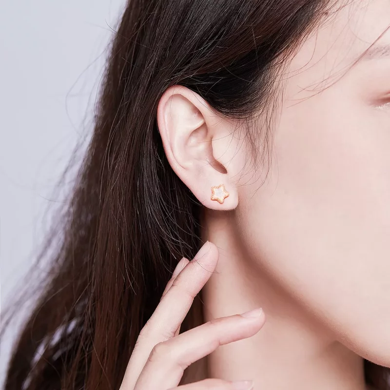 (imagen para) Estilo Pandora Pendientes Asimétricos de Luna - SCE691 - Ver 7