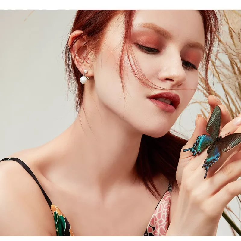 (imagen para) Estilo Pandora Pendientes de Abeja y Perla para Mujer - SCE232 - Ver 3