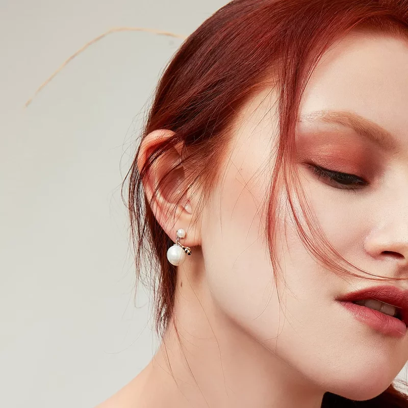 (imagen para) Estilo Pandora Pendientes de Abeja y Perla para Mujer - SCE232 - Ver 11