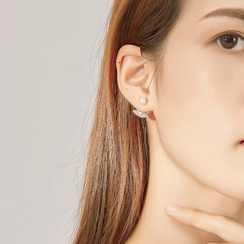 (imagen para) Estilo Pandora Pendientes de Botón con Ojo de Diablo - SCE822 - Ver 5