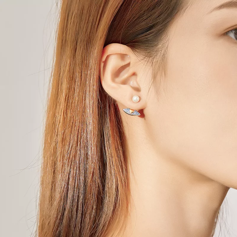 (imagen para) Estilo Pandora Pendientes de Botón con Ojo de Diablo - SCE822 - Ver 7