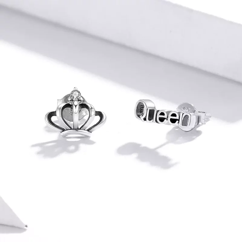 (imagen para) Estilo Pandora Pendientes de Botón de Corona Simple - SCE934 - Ver 4