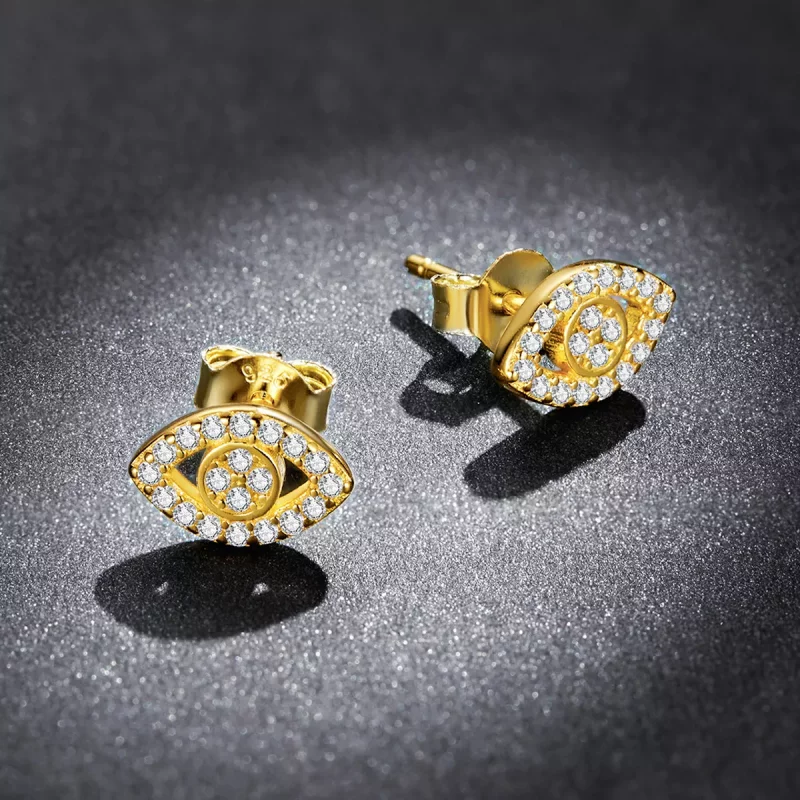 (imagen para) Estilo Pandora Pendientes de Botón Ojo del Diablo - BSE518 - Ver 5