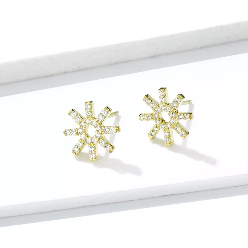 (imagen para) Estilo Pandora Pendientes de Estrella - BSE257 - Ver 3