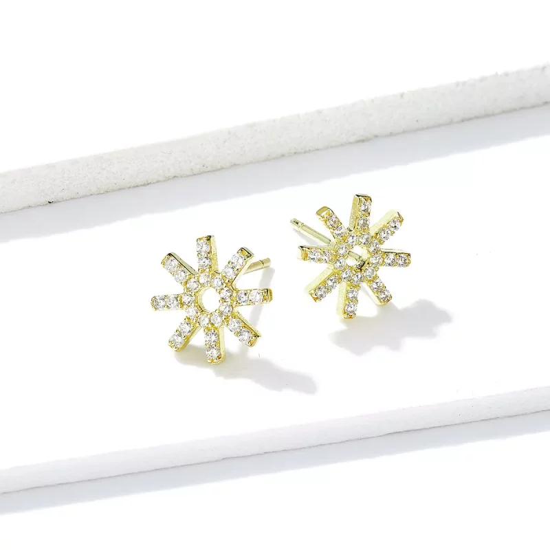 (imagen para) Estilo Pandora Pendientes de Estrella - BSE257 - Ver 4