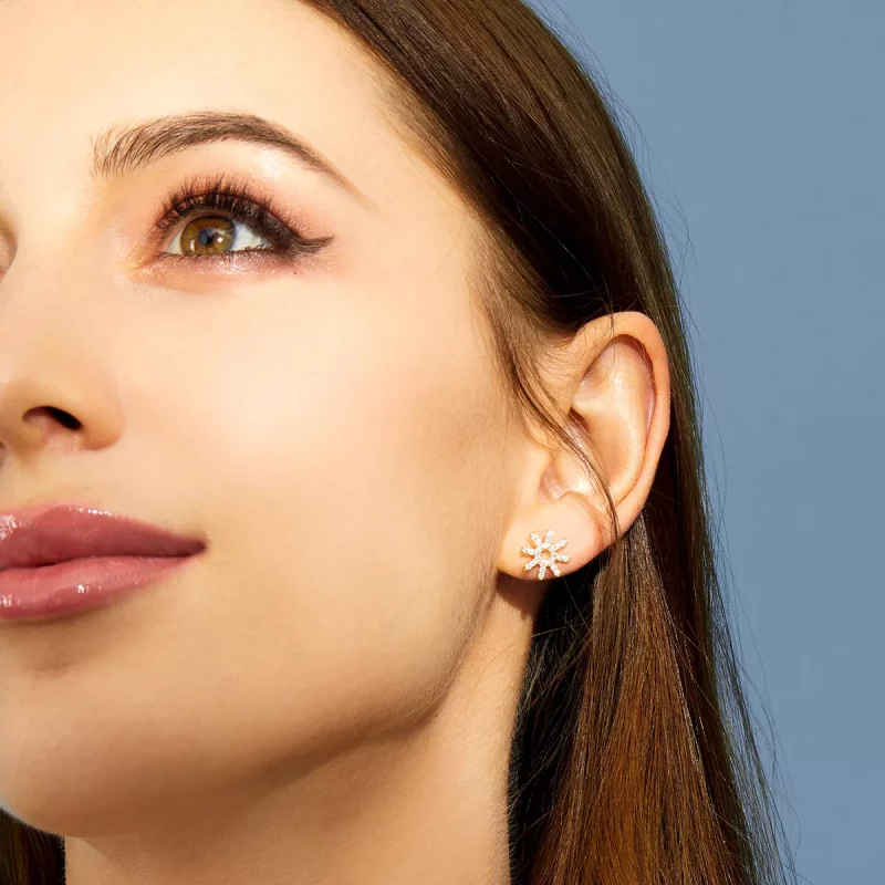 (imagen para) Estilo Pandora Pendientes de Estrella - BSE257 - Ver 5