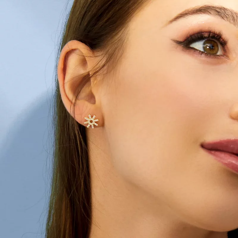 (imagen para) Estilo Pandora Pendientes de Estrella - BSE257 - Ver 6