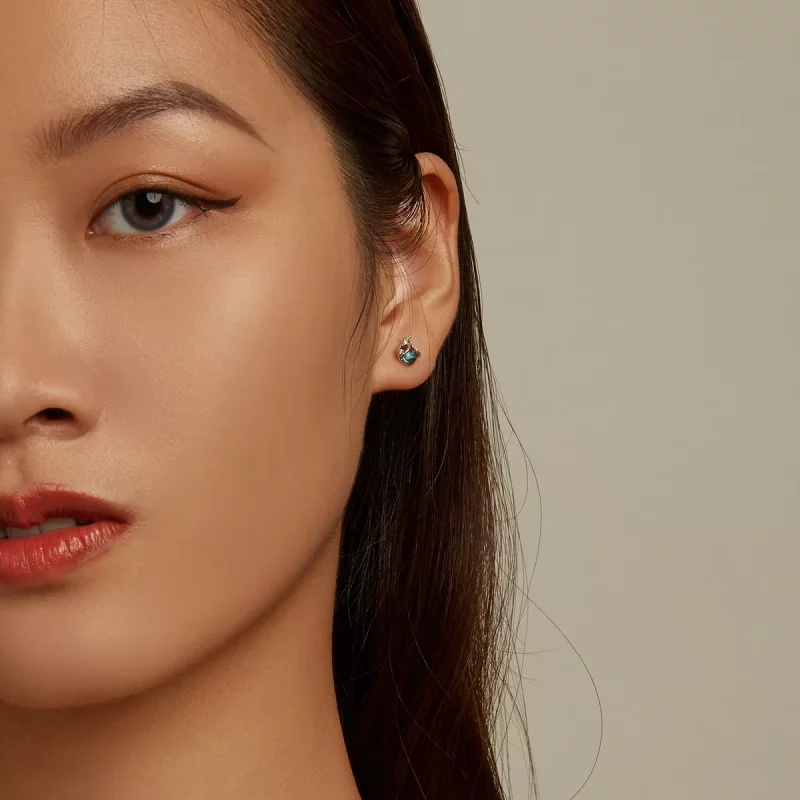 (imagen para) Estilo Pandora Pendientes de Estudio Asimétricos con Margarita y Mariquita - SCE - Ver 6