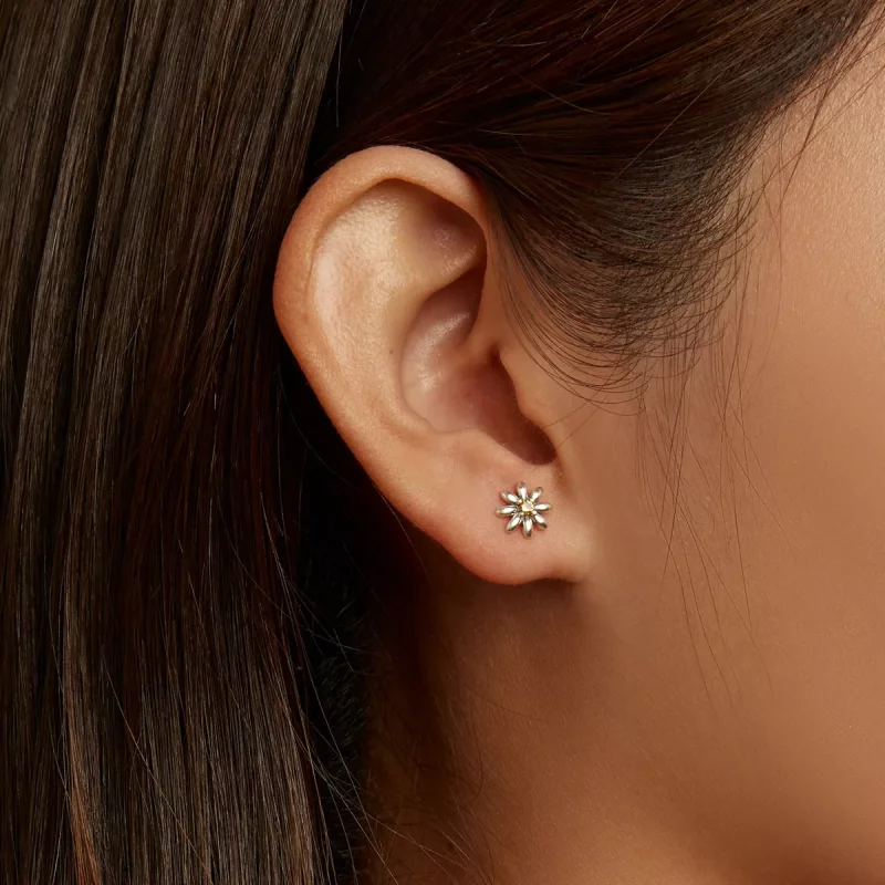 (imagen para) Estilo Pandora Pendientes de Estudio Asimétricos con Margarita y Mariquita - SCE - Ver 8