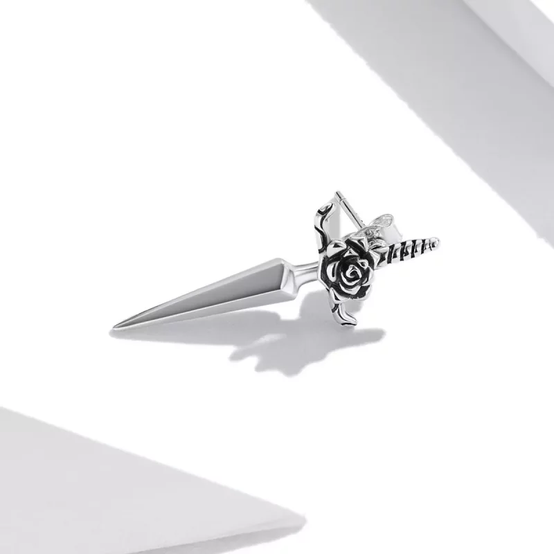 (imagen para) Estilo Pandora Pendientes de Estudio de Daga de Rosa - SCE1349 - Ver 2