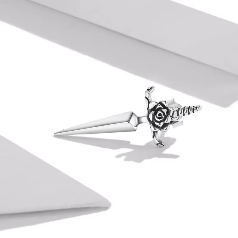 (imagen para) Estilo Pandora Pendientes de Estudio de Daga de Rosa - SCE1349 - Ver 3