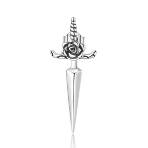 (imagen para) Estilo Pandora Pendientes de Estudio de Daga de Rosa - SCE1349