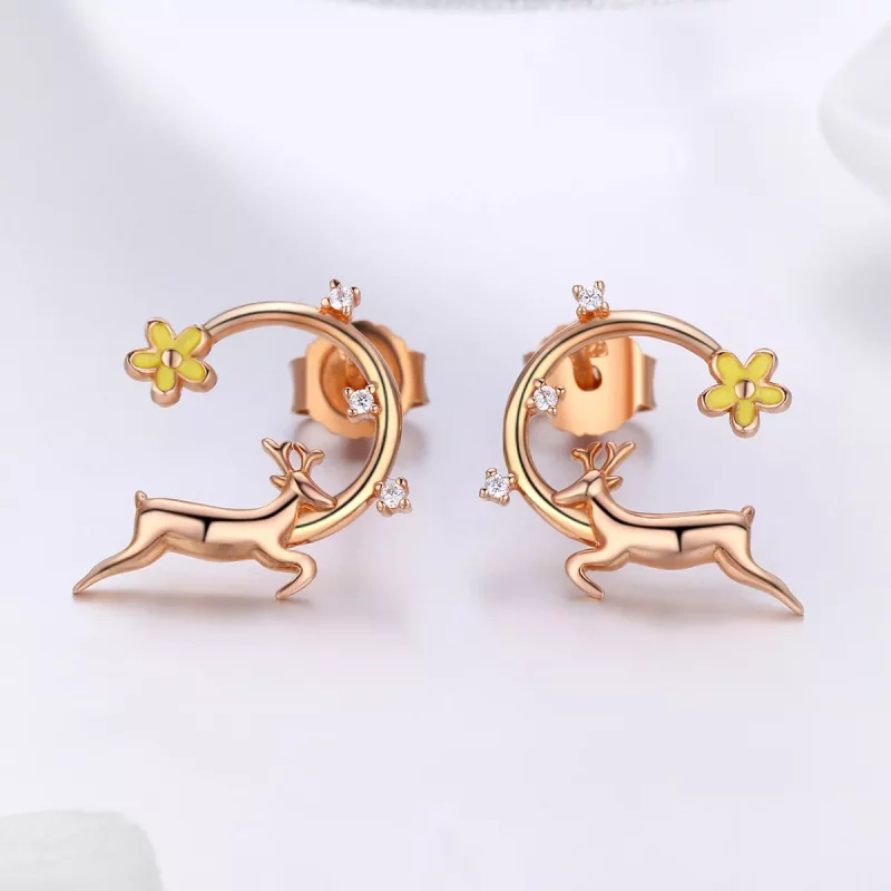 (imagen para) Estilo Pandora Pendientes de Tachuela Completos - BSE014 - Ver 2