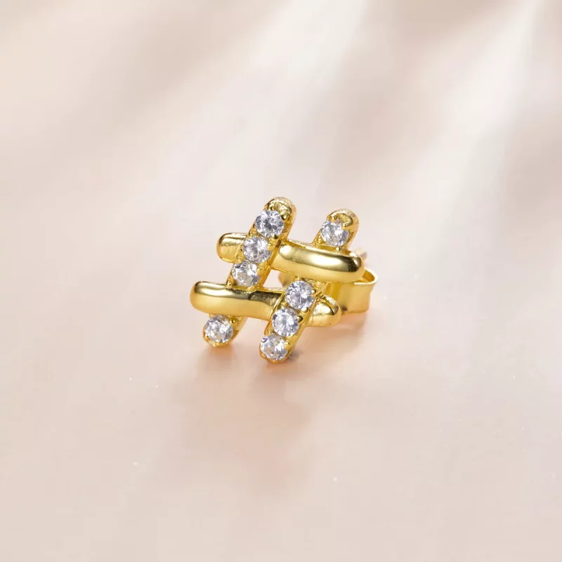 (imagen para) Estilo Pandora Símbolo Secreto - Pendientes de Tuerca - SCE1071 - Ver 2