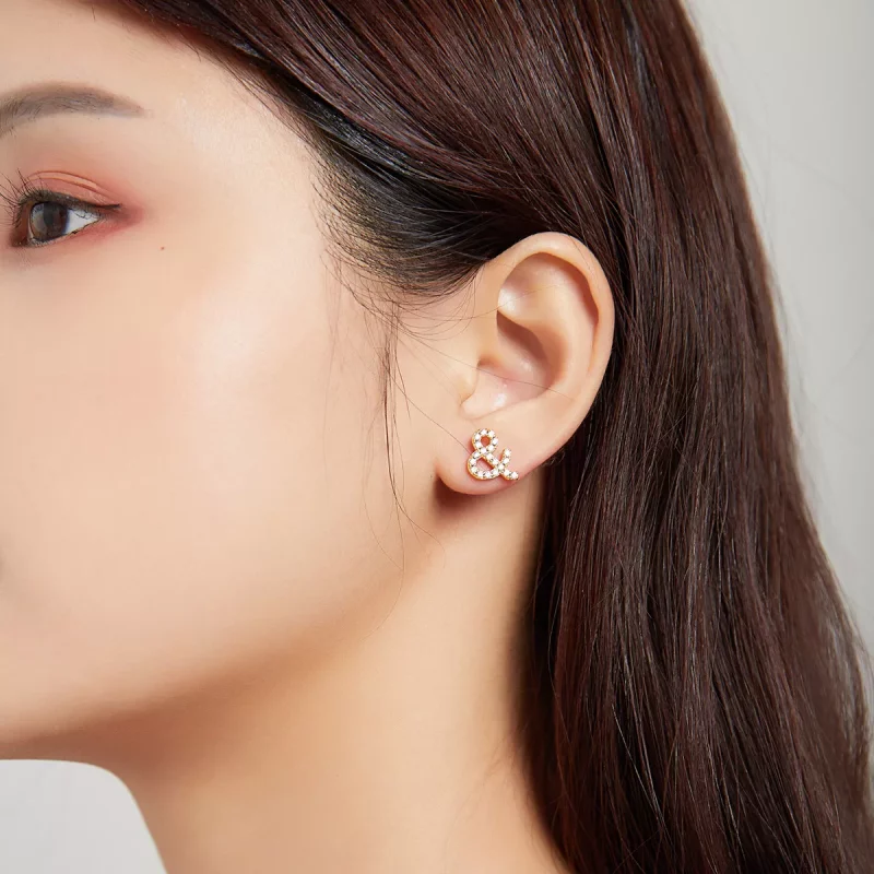 (imagen para) Estilo Pandora Símbolo Secreto - Pendientes de tuerca - SCE1072 - Ver 3