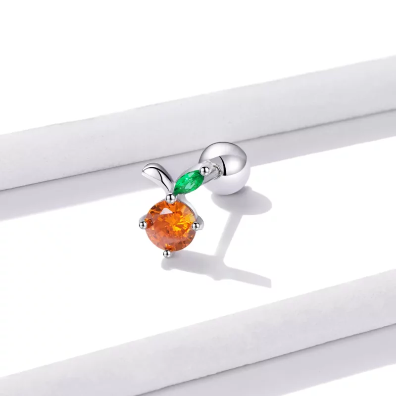 (imagen para) Estilo Pandora Verano Dulce - Pendientes de Botón Naranjas - BSE493 - Ver 2