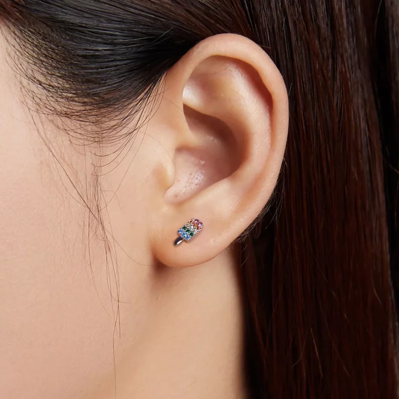 (imagen para) Estilo Pandora Verano Dulce - Pendientes de Helado - BSE491-A - Ver 7
