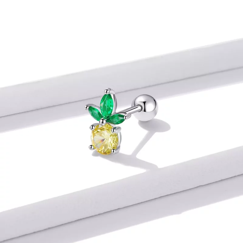 (imagen para) Estilo Pandora Verano Dulce - Pendientes de Piña - BSE490 - Ver 2