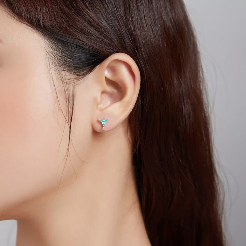(imagen para) Estilo Pandora Verano Dulce - Pendientes de Tachuela Bebida de Hielo - BSE489 - Ver 3