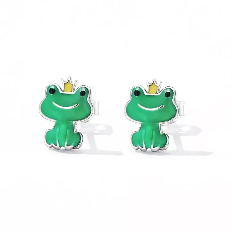 (imagen para) Estos aretes de botón con estilo Pandora presentan unos divertidos y pequeños sa - Ver 2