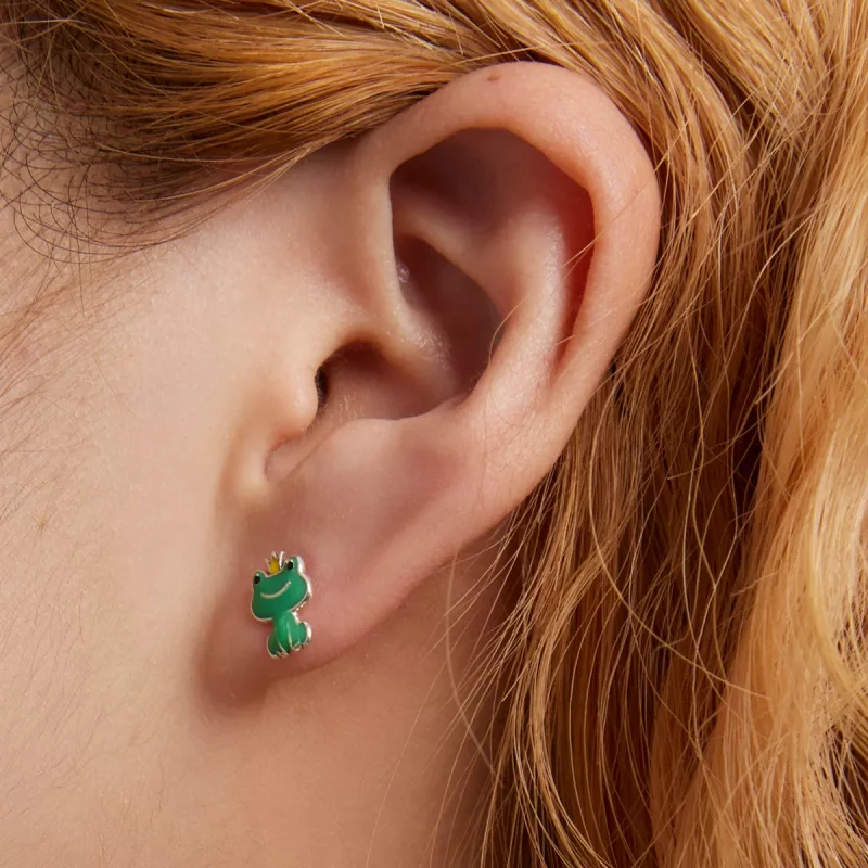 (imagen para) Estos aretes de botón con estilo Pandora presentan unos divertidos y pequeños sa - Ver 7
