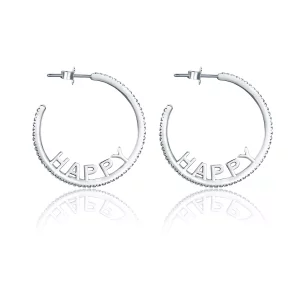 (imagen para) Estos aretes de botón de estilo Pandora Happy Wishes - VSE087