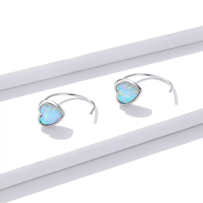 (imagen para) Estos aretes de botón estilo Pandora Aurora Romance - BSE499 - Ver 2