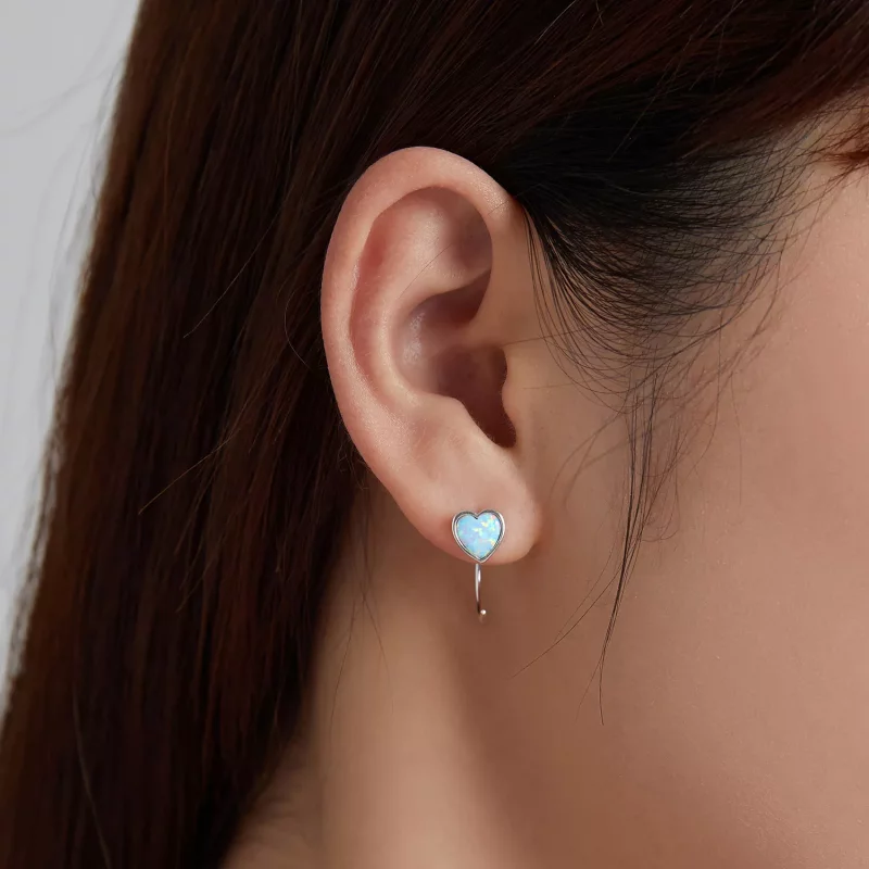 (imagen para) Estos aretes de botón estilo Pandora Aurora Romance - BSE499 - Ver 8