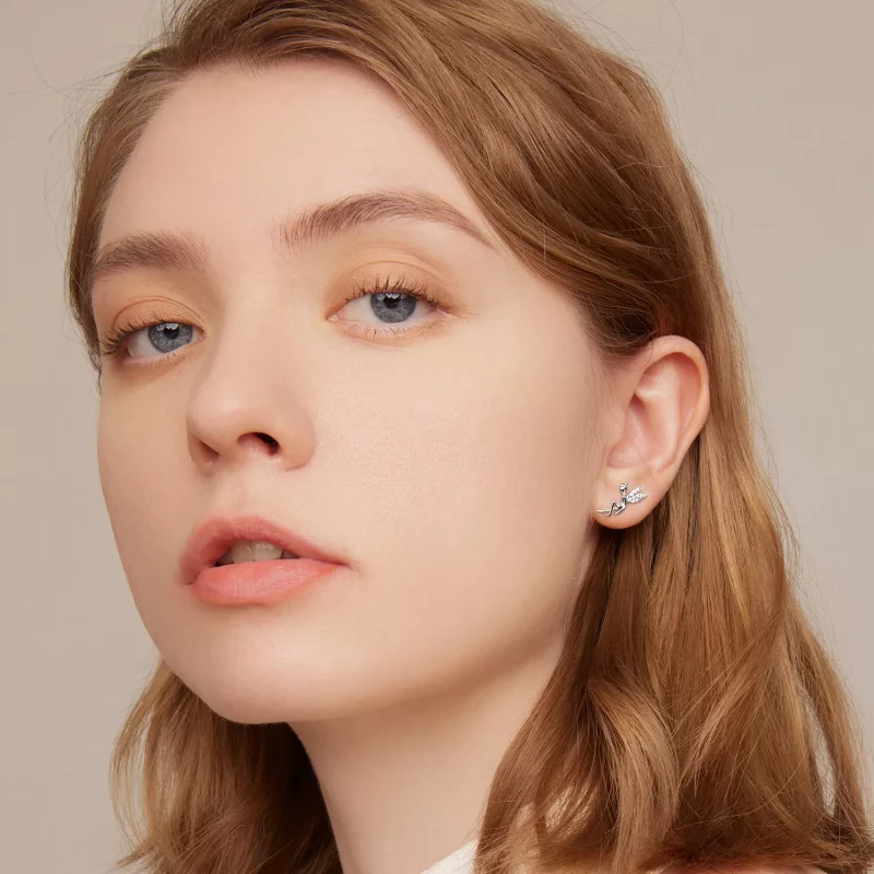 (imagen para) Estos aretes de botón estilo Pandora de Primavera Spirit - BSE046 - Ver 3
