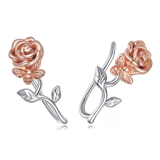 (imagen para) Estos aretes de botón estilo Pandora en tono rosa - BSE682