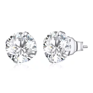 (imagen para) Estos aretes de estilo Pandora con cuatro garras y circonitas - BSE166