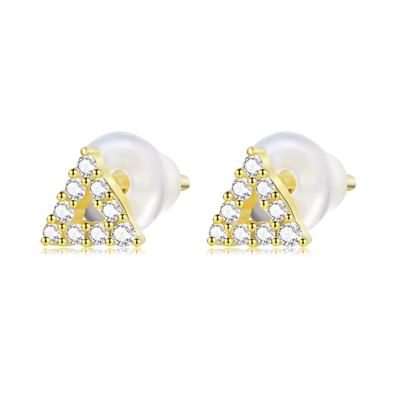 (imagen para) Estos aretes de estilo Pandora con forma de triángulo brillante - SCE1220