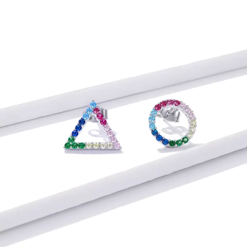 (imagen para) Estos aretes de estilo Pandora con forma geométrica - BSE482 - Ver 2