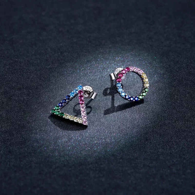 (imagen para) Estos aretes de estilo Pandora con forma geométrica - BSE482 - Ver 5